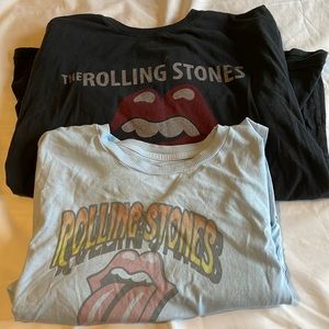 Rolling Stones shirts! Barely worn, 9/10 condition. Grey shirt: L Blue shirt: M